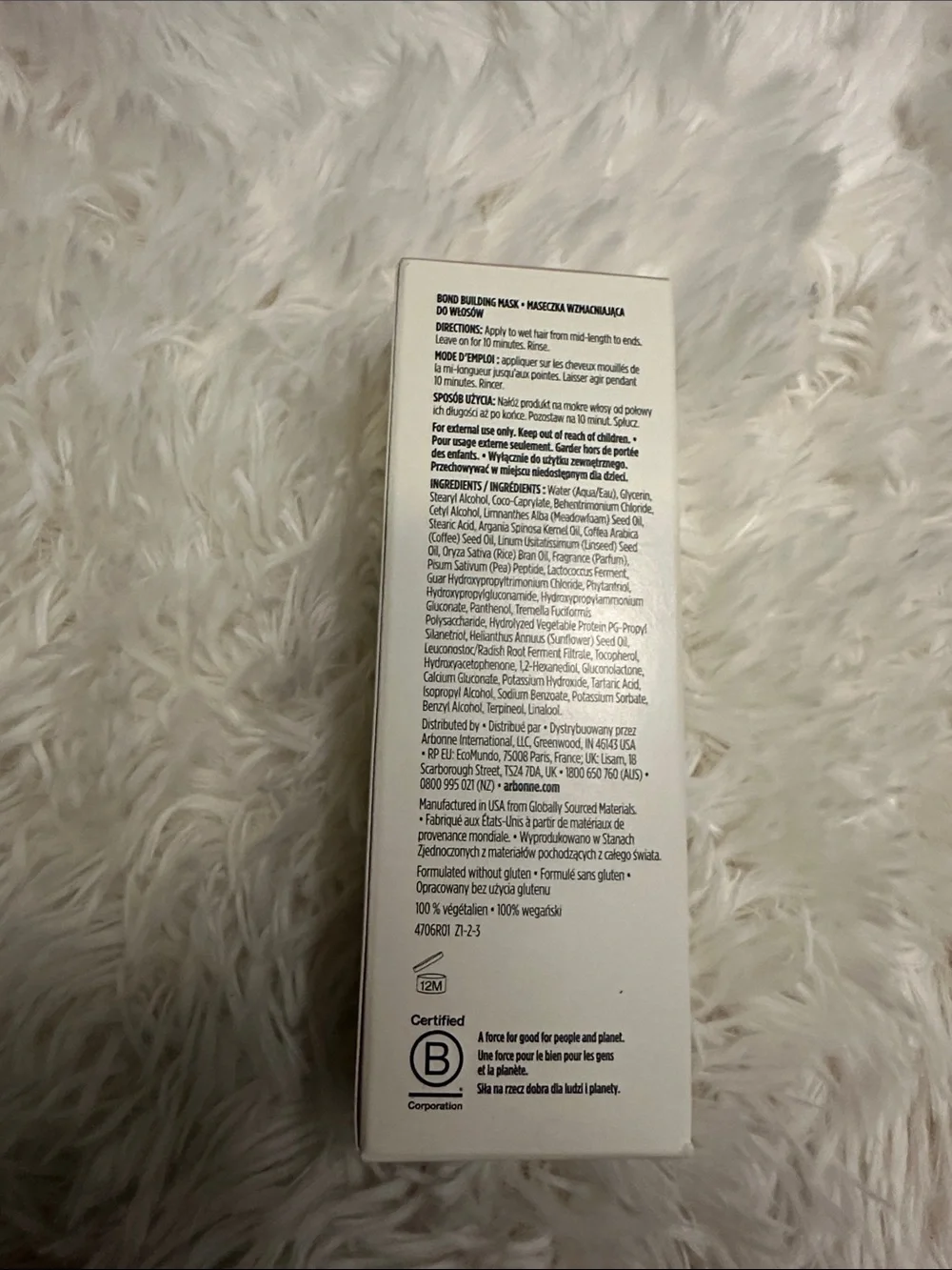 Arbonne Hair Care Bond Building Mask - Cream